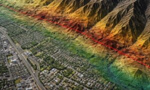 Lidar elevation fault terrain development - ALTA SURVEY Utah LiDAR mapping showing elevation data and fault-related terrain features near planned development areas