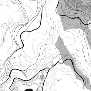 Contour lines showing elevation changes used in topographic surveys